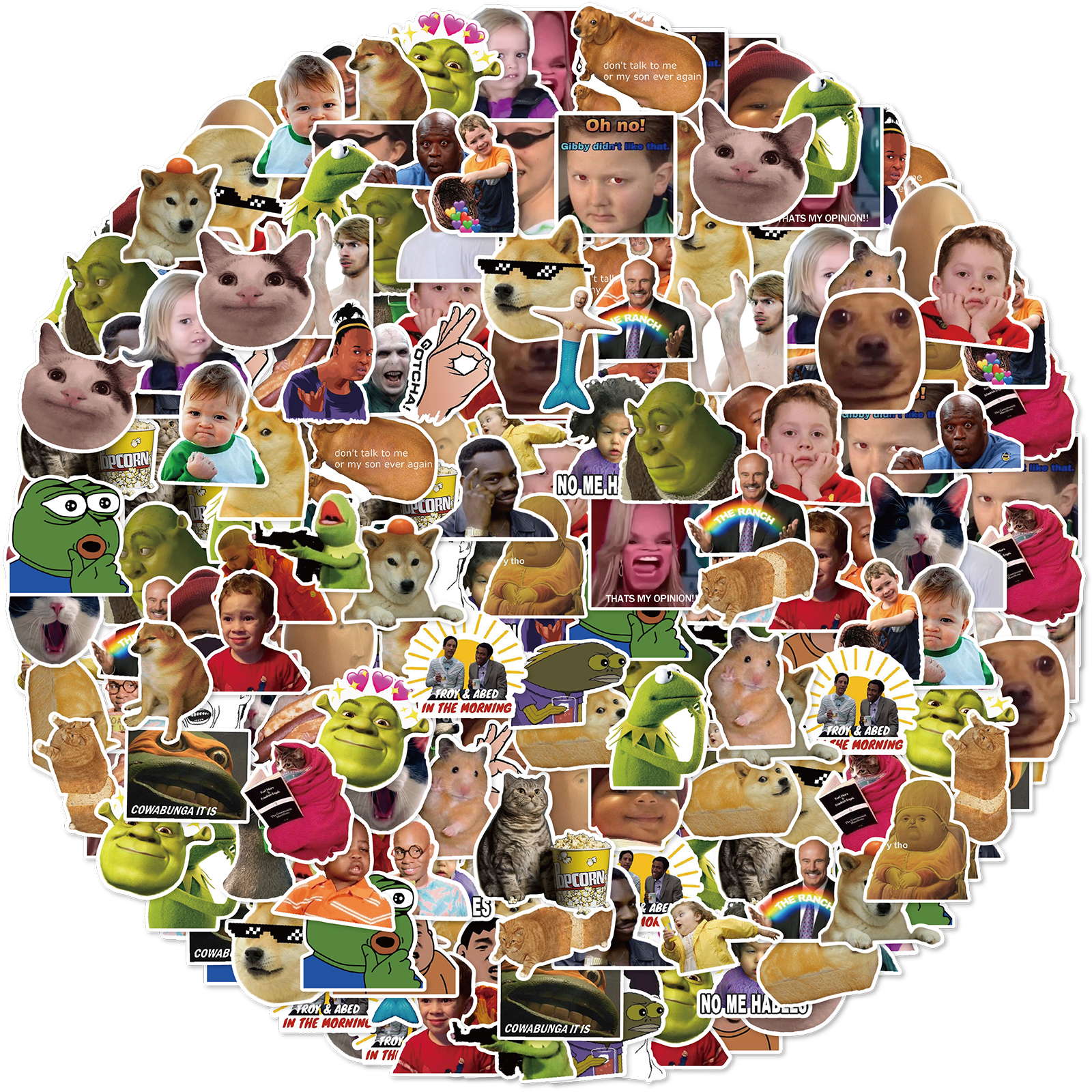 50PCS lustige Meme Graffiti Aufkleber Flocken für Autos Motorräder Möbel Gepäck Skateboards Label