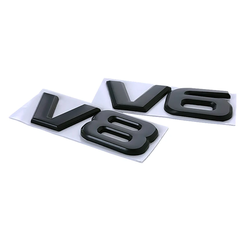 3d Chrom Schwarz Logo V6 V8 Emblem Aufkleber Für Toyota Camry Highlander Land Cruiser Fender Stamm V8 V6 Abzeichen Aufkleber Zubehör