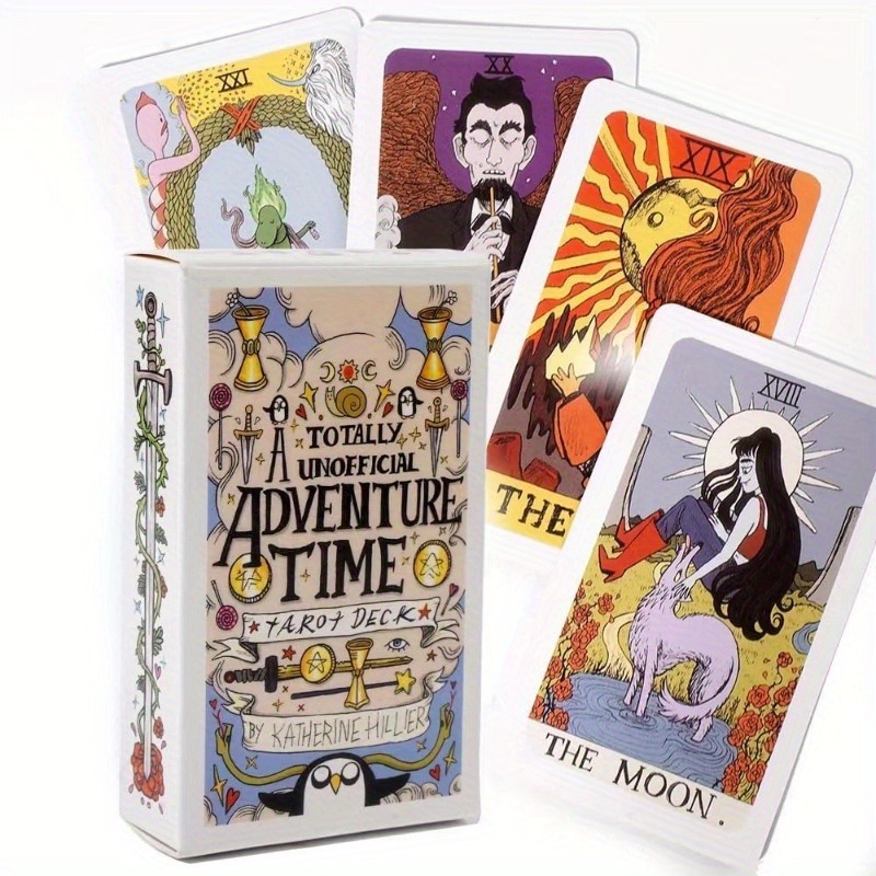 Cartas de tarô Adventure Time, cartas de tarô de edição de bolso para iniciantes, ferramentas de adivinhação, cartas de jogo de tabuleiro de adivinhação