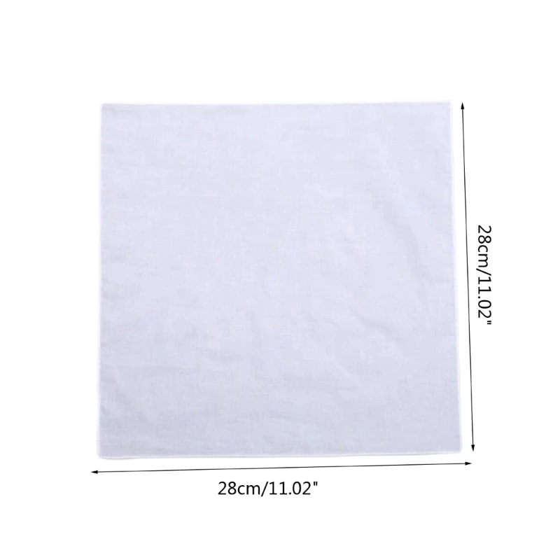 เย็บปักถักร้อย Tie-DYE Square ผ้าเช็ดหน้าที่มีประโยชน์สําหรับชายหญิงสุภาพบุรุษผ้าเช็ดหน้าผ้าฝ้ายสีขาวผ้าเช็ดหน้าสแควร์