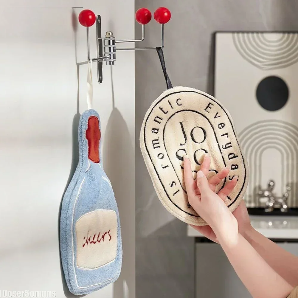 Double-Layer Absorbent Hand Towel - Thickened Quick Dry Cloth with Hanging Design for Kitchen, Bathroom & Home Use