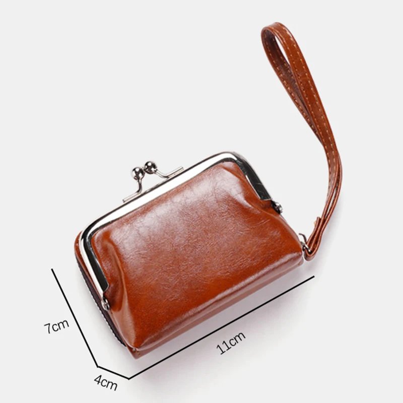 Nueva cartera para mujer con hebilla, monedero de PU, bolso con clip con cremallera a la moda, mini bolso de mano para mujer, cartera diaria con múltiples ranuras para tarjetas para ir de compras