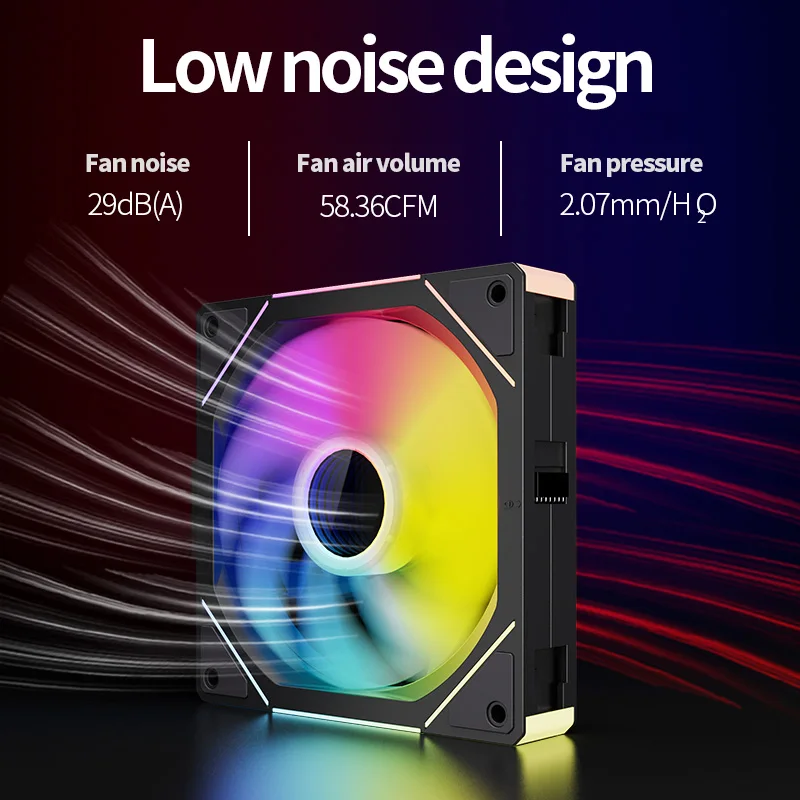 Teucer JM-1 PC Case Fan Mirror Cycle ARGB 120mm 12v/4Pin PWM Low Noise Chassis Water Cooling Ventilador Single Pack with Cable