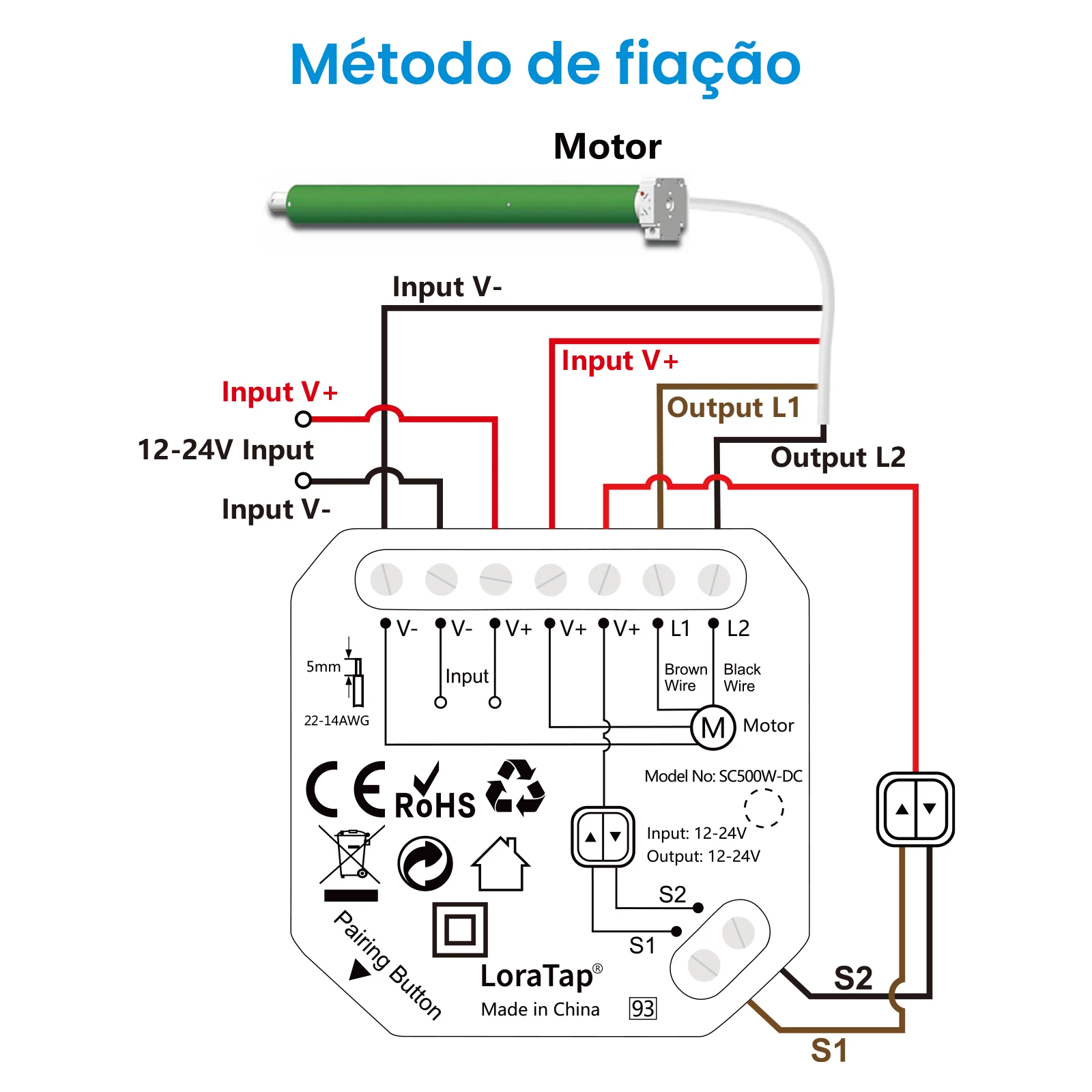 Loratap tuya smart life dc 12-24v módulo de interruptor para cobertura de piscina de obturador de rolo motor elétrico controle de voz por google home alexa