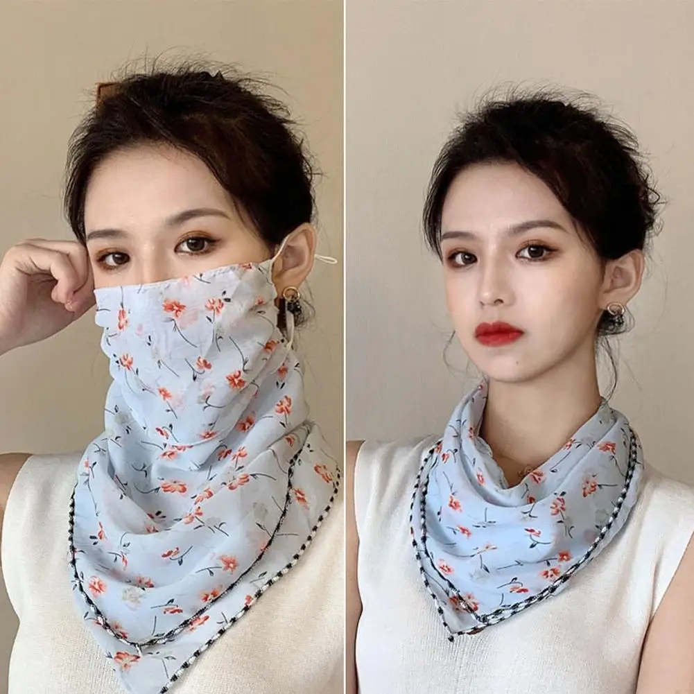 Sciarpa per donna Protezione solare UV Sciarpa per il collo da escursionismo Sciarpa triangolare per esterni Velo per protezione solare Maschera in seta di ghiaccio Copertura per il viso