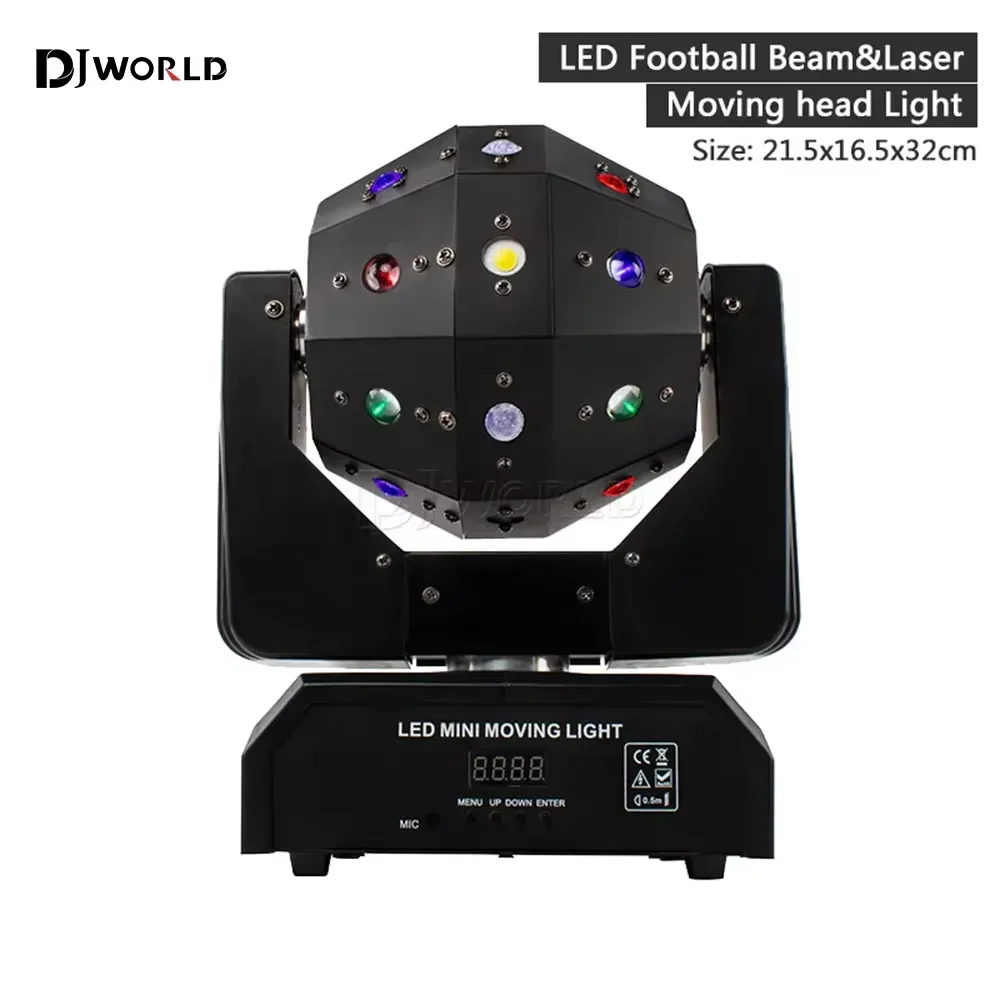 16X3W RGBW ฟุตบอลโคมไฟ Moving Head Light Beam แขนคู่ Strobe โปรเจคเตอร์ 16/18DMX Stage DJ Bar Party Stage Light 3in1