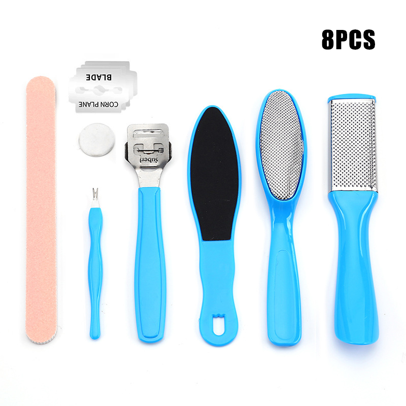 Juego profesional de pedicura para pies, Kit de acero inoxidable para el cuidado de los pies, removedor de piel muerta, 8 en 1