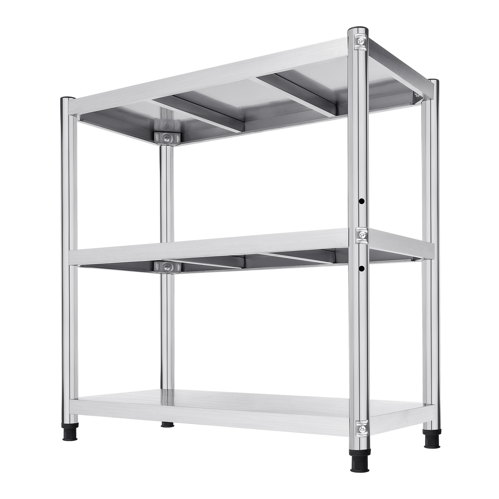 3-Tier Stainless Steel Work Table Kitchen Storage Prep Table Multifunctional Food Prep Worktable