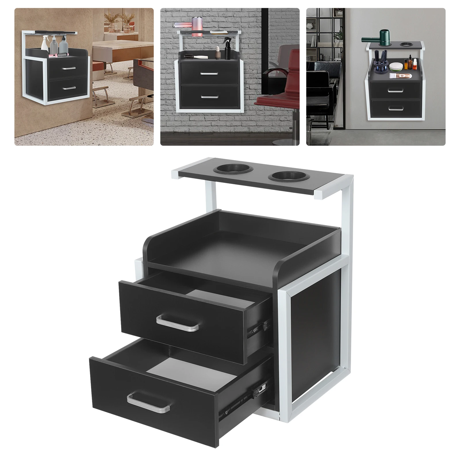 Carrelli da salone multifunzionali Armadietto da barbiere a parete Parrucchiere Mobili speciali per rack di stoccaggio per strumenti di tintura permanente