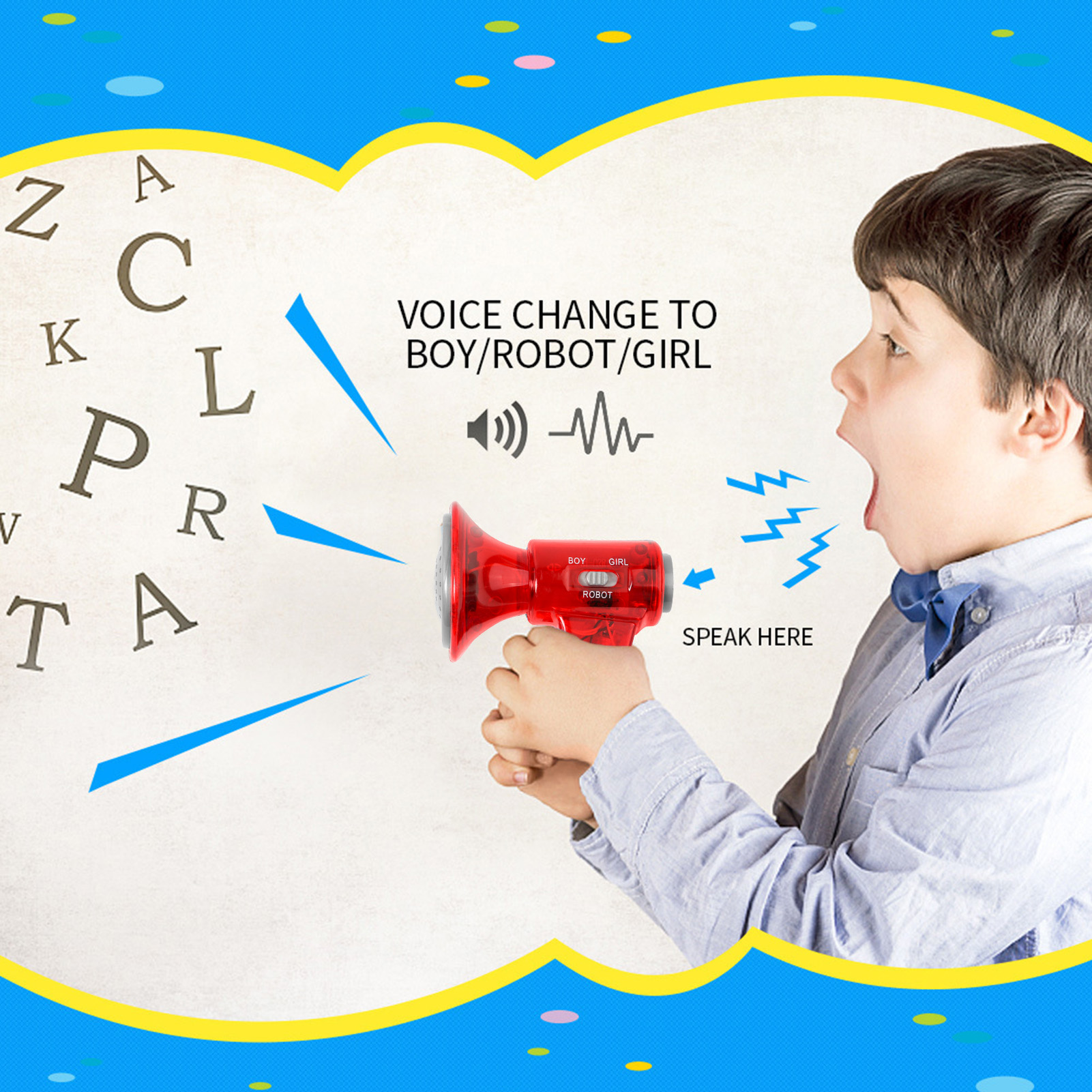 ขายร้อนตลก Multi Voice Changer เครื่องขยายเสียง 3 เสียงสนุกของเล่นลําโพงเด็กของเล่นเพื่อการศึกษาเด็กสาวของขวัญ