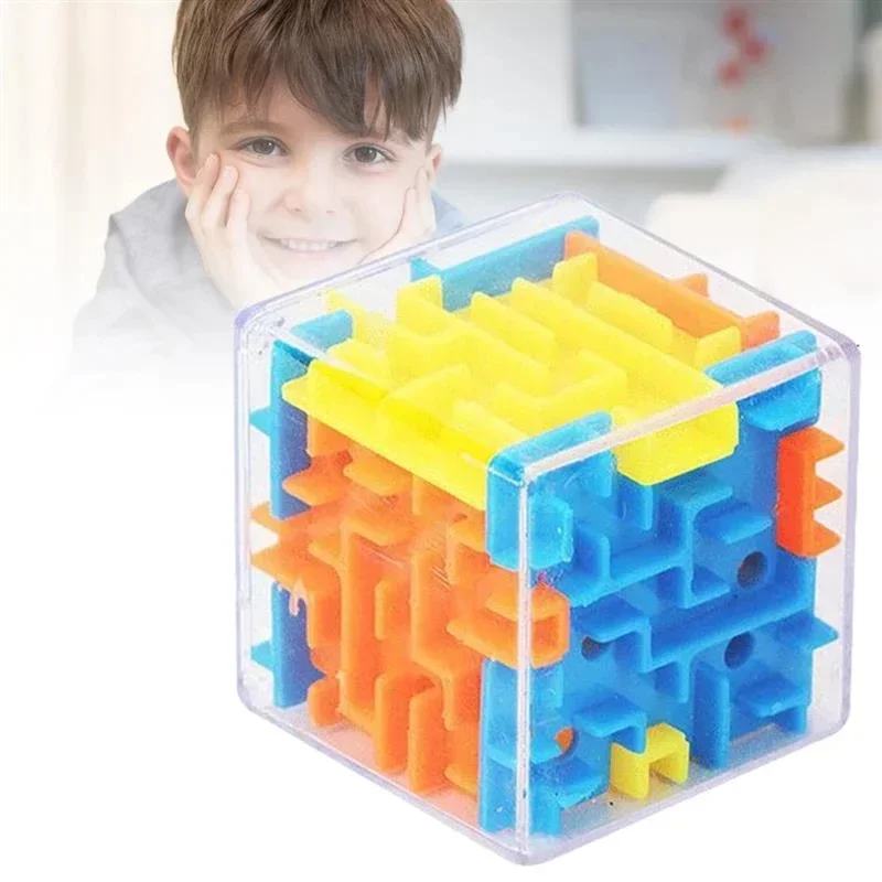 3D Maze Magic Cube Puzzle trasparente a sei lati Speed Cube Rolling Ball Magic Cubes labirinto giocattoli per bambini giocattoli antistress