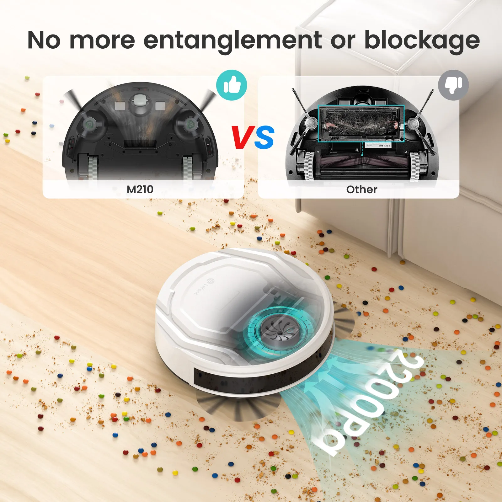 Lefant M210 Robot Vacuum Cleaner,120 Mins Runtime, Automatic Self-Charging,Wi-Fi/App/Alexa Control,smart Home appliance