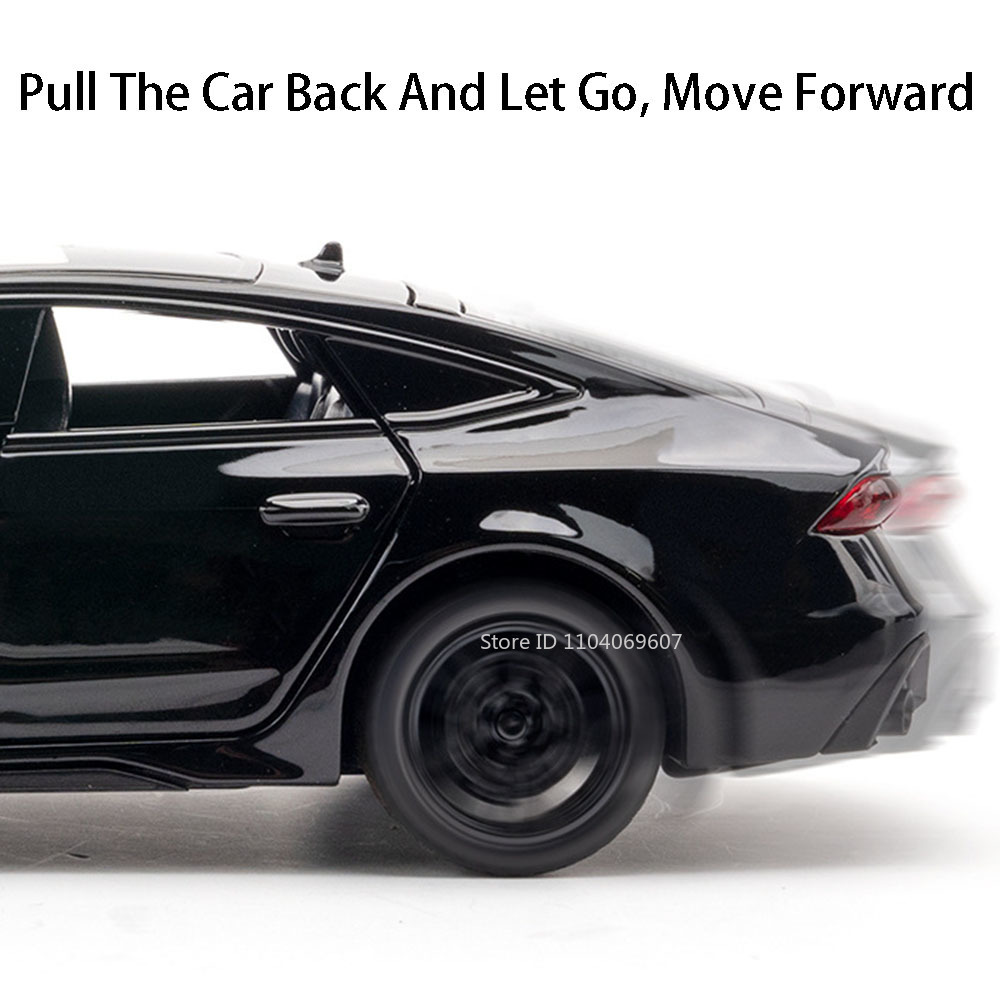 1:32 Audi RS7 Sportback Model Speelgoedauto's Legering Diecast 6 Deuren Geopend met Pull Back Rubberen Banden Ornament Voertuig Speelgoed Geschenken