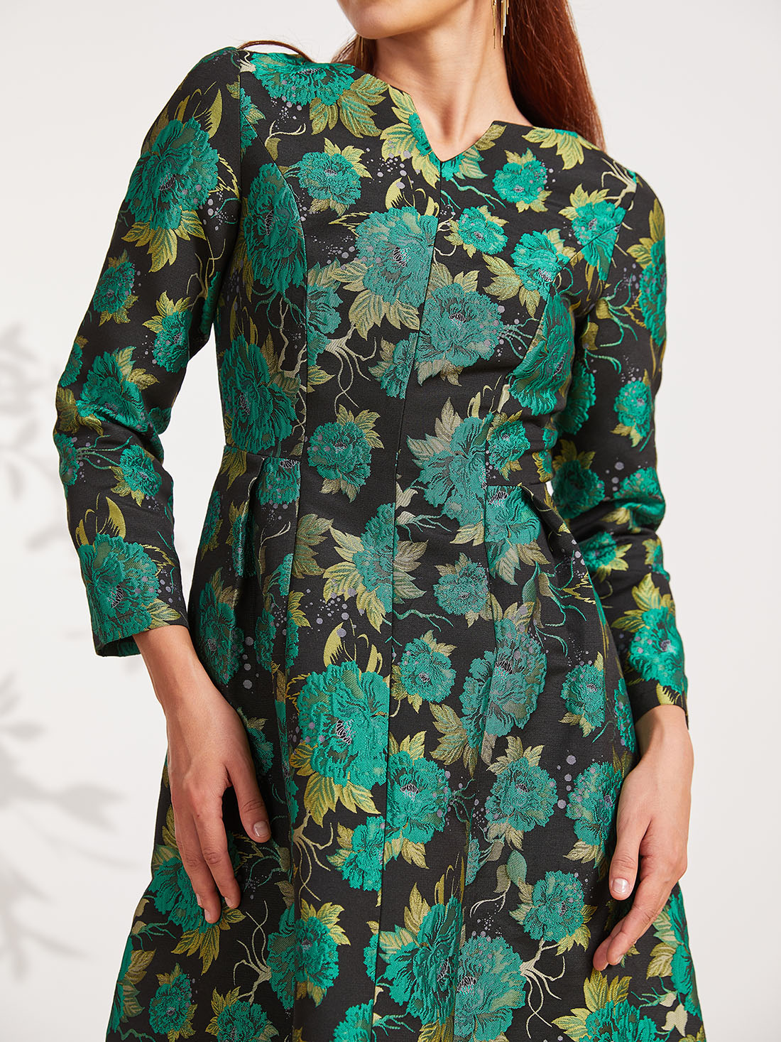 Vintage Vrouwen Feestjurk Lange Bloemen Maxi Jacquard Herfst Jurken Elegante Avond Boho Dames Kleding