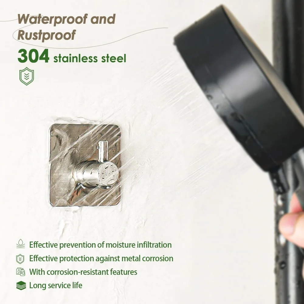 Toallero autoadhesivo con gancho resistente, autoadhesivo de pared de acero inoxidable 304, sin necesidad de perforar, resistente al agua