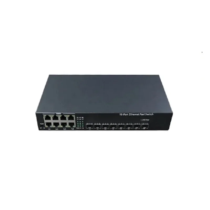 ZJ Full Gigabit 8 puertos SFP + 8 puertos RJ45 Switch de fibra SFP Compatible con todos los módulos ópticos Gigabit Plug and Play
