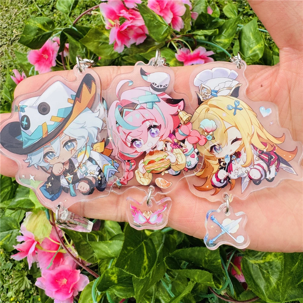 Spiel Genshin Impact Varesa Escoffier Ifa Cosplay Zubehör Acryl Schlüsselanhänger Abzeichen Schlüsselanhänger Anhänger Cartoon Prop Weihnachtsgeschenk