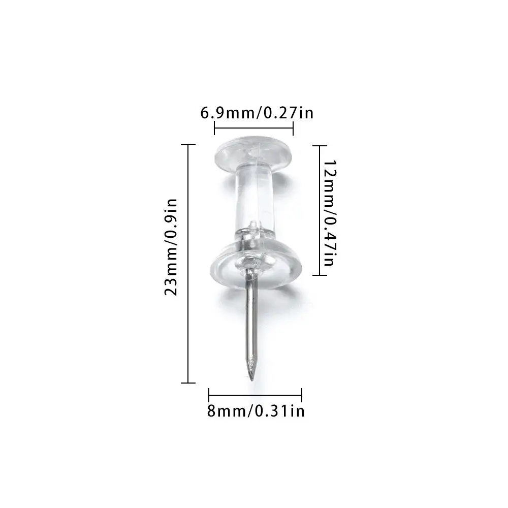 100 Pcs Reusable Board Thumb Tacks Buttons Pins Push Pins Drawing Pins Stationery Supplies Clear Push Pins