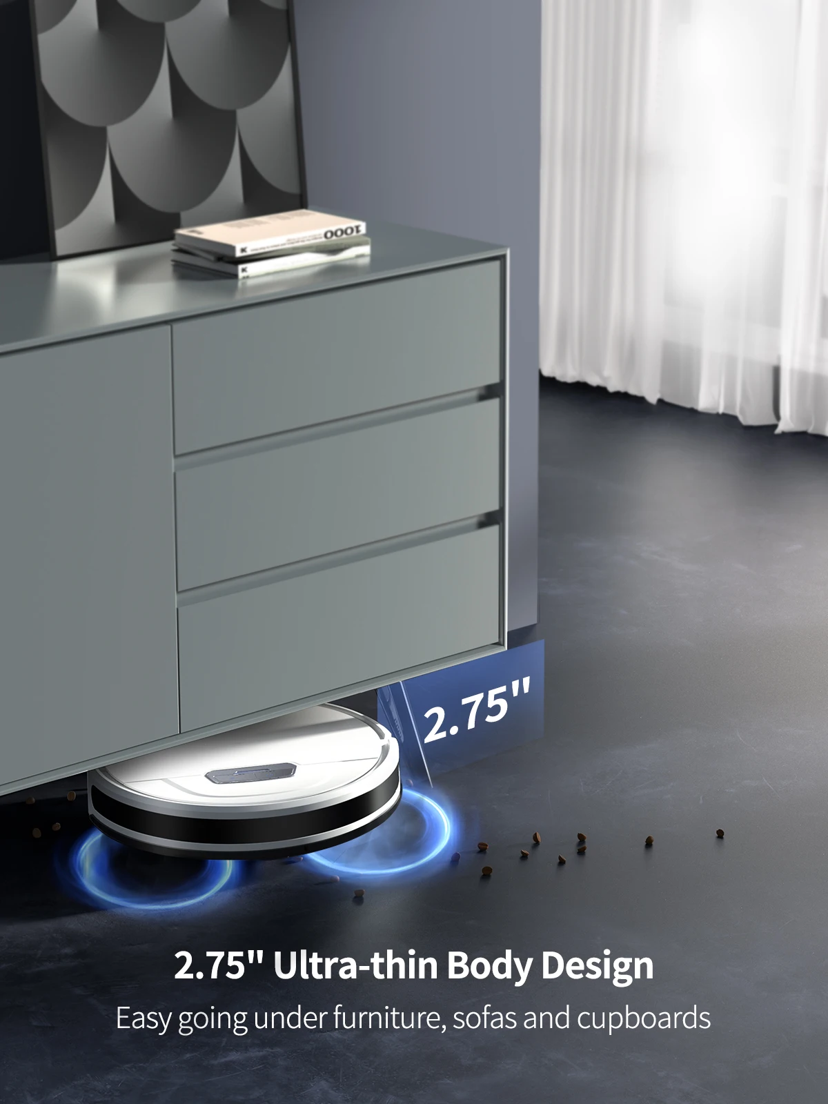 HONITURE Roboter-Staubsauger, 4000 Pa, Smart Home, Mopp, Kehren und Ziehen, integrierte selbstladende App, Fernbedienung und Sprachsteuerung
