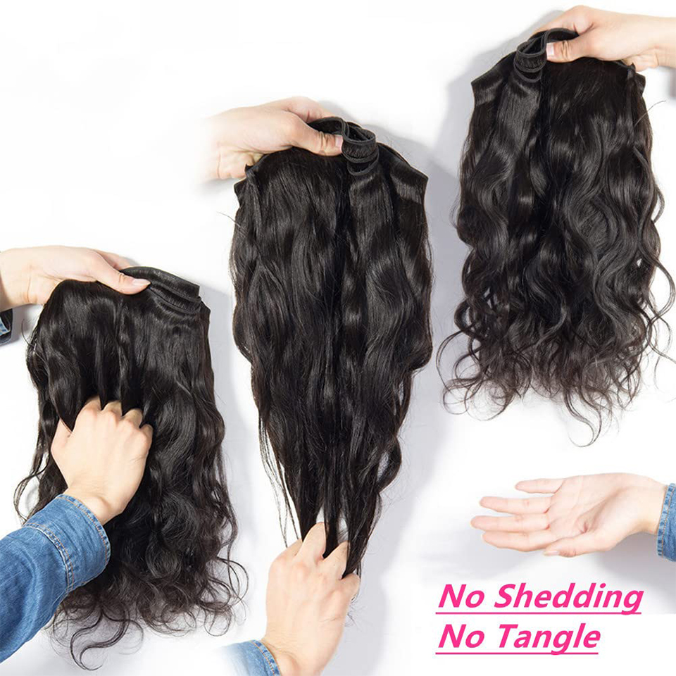Mèches brésiliennes naturelles Body Wave élégantes de 28 pouces, Extensions de cheveux naturels, lots simples