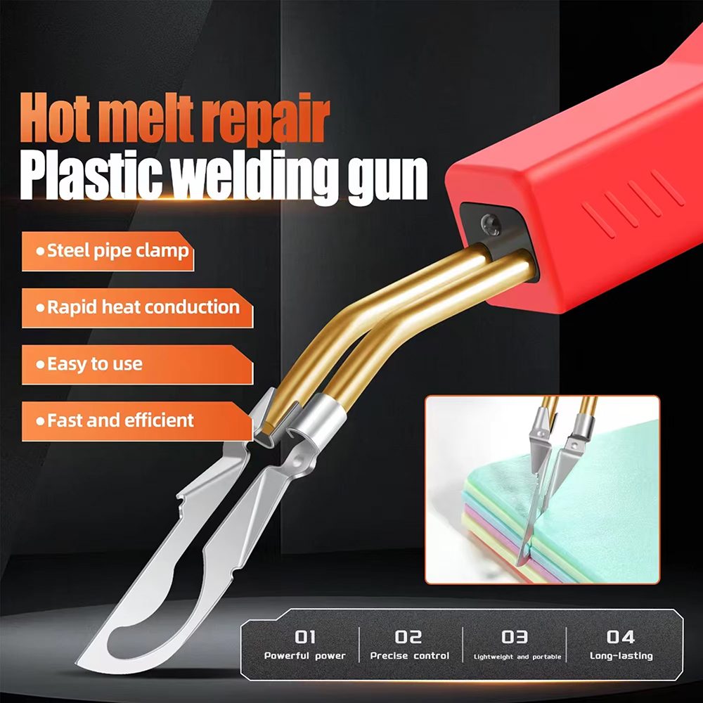 6 Pieces Multi-Functional Plastic Welding Machine Welding Head Set Soldering Repair Iron Smooth Head Welding Tool