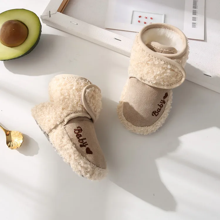 ถุงเท้าเด็กฤดูหนาวเด็กทารกเด็กผู้หญิง Booties Fluff Soft รองเท้าเด็กวัยหัดเดิน First Walkers Anti-SLIP WARM ทารกแรกเกิดรองเท้าเปล