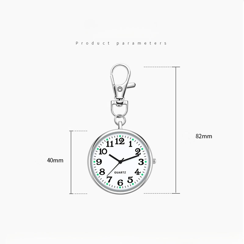 1pc New Mini Cute Keychain Watch Fashion Portable Quartz Pocket Watch with Keyring Men Women Watch Gift for Nurse Doctor Student