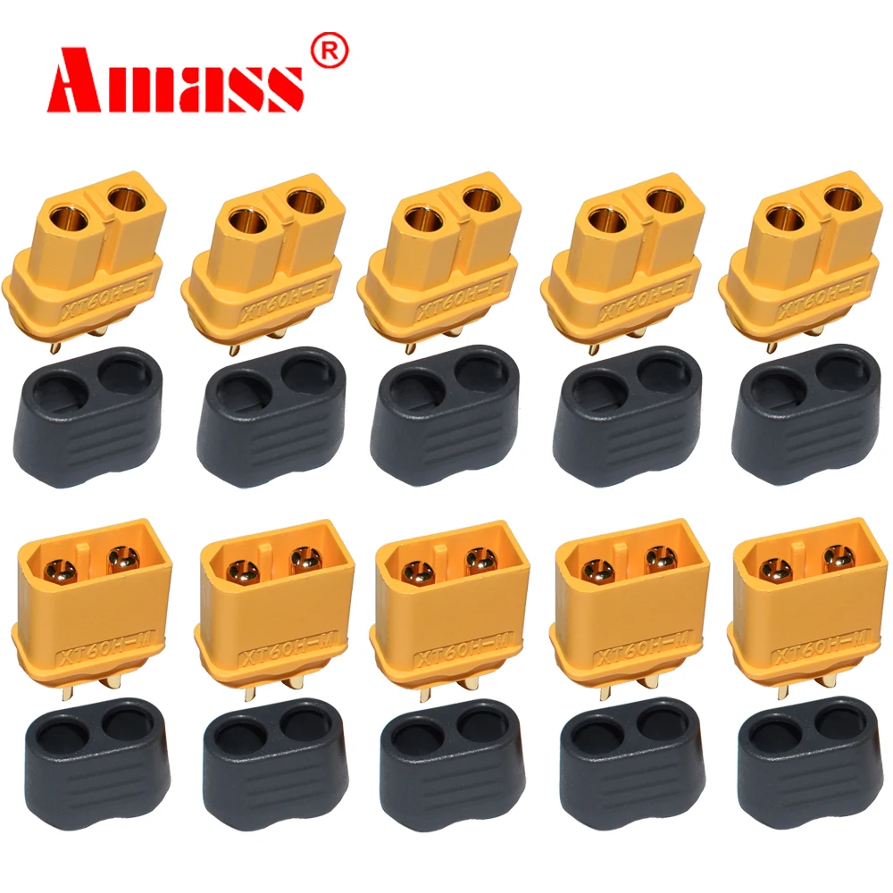10 Uds. Amass XT60 conector hembra y macho conectores XT60 XT60H para RC Lipo batería Rc Drone avión accesorios al por mayor