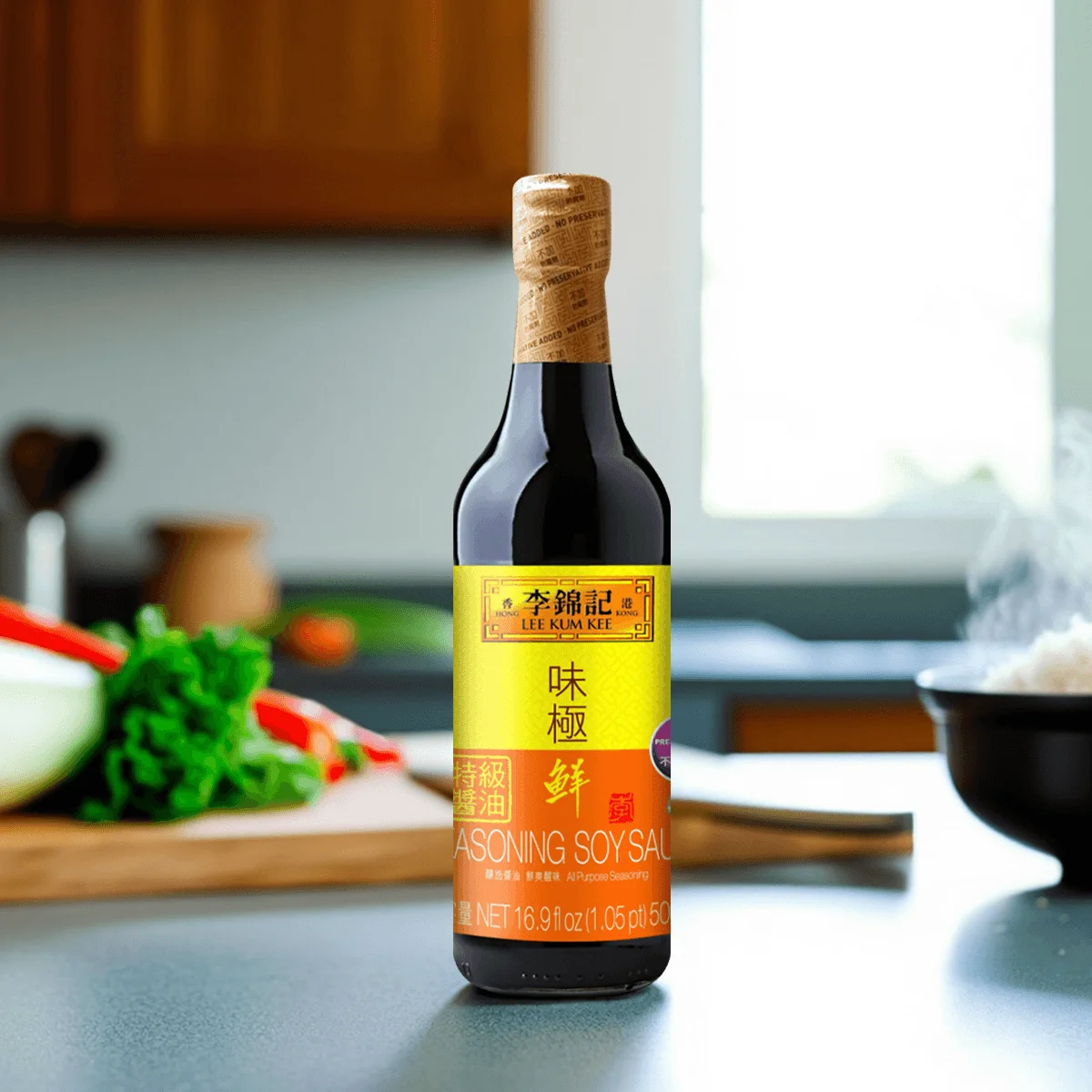 [6 Packs] LEE KUM KEE Soy Sauce - 500ml x 6 Bottles - No Preservatives - Authentic Chinese Seasoning