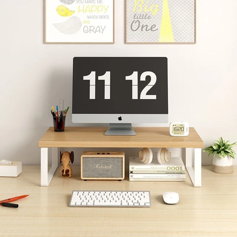 Hot 30/40cm Base Bracket Monitor Raising Stand  Desktop Computer Heightening Shelf Home Office Storage Holders Rack Organizer