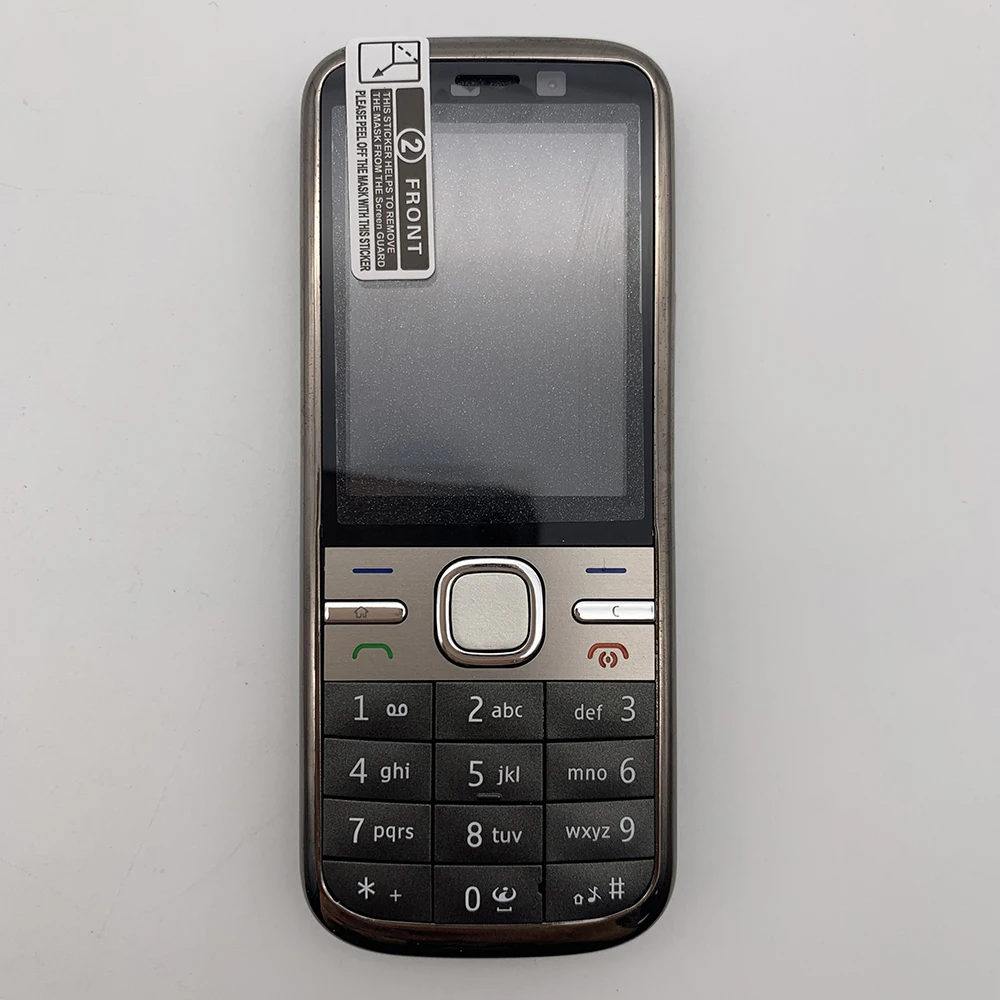 Original Unlocked C5-00i 5MP Camera Bluetooth Loudspeaker CellPhone Russian Arabic Hebrew Keyboard Made in Finland