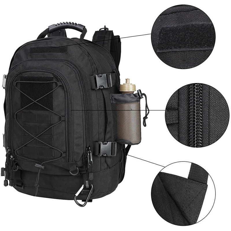Mochila tática extra grande de 60l para homens e mulheres, resistente à água, para caminhadas ao ar livre, mochila de viagem, laptop