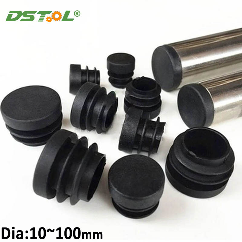 Tappi terminali in plastica rotondi neri Tappi per tubi Inserti per tubi Tappo antiscivolo Resistente all'usura Diametro 10 12 13 14 16 19 20 22-100mm