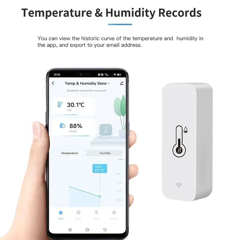 Умный гигрометр Tuya BT с поддержкой Bluetooth и управлением через приложение