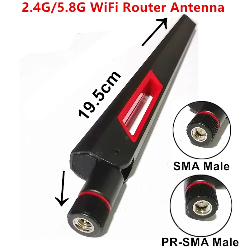 12dbi Ăng Ten WIFI 2.4Ghz 5Ghz 5.8Ghz RP SMA Đực Đa Năng Antena Wifi Dành Cho ASUS Khuếch Đại WIFI Router tăng Cường Tín Hiệu Antenne
