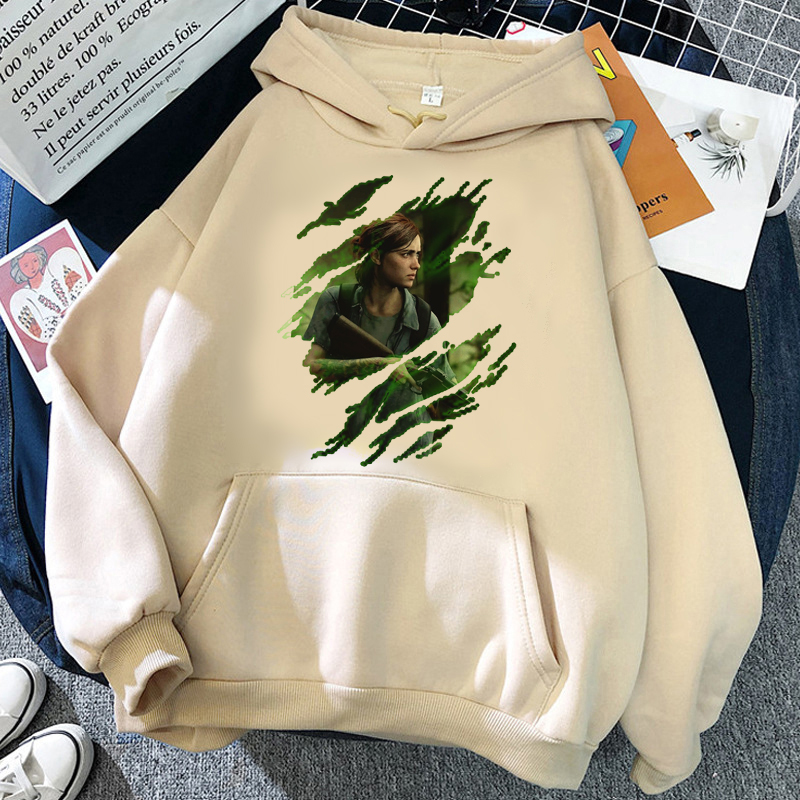 Sudaderas con capucha del último de nosotros para hombre, ropa de calle coreana estampada, ropa masculina grunge, jersey con gráfico de anime