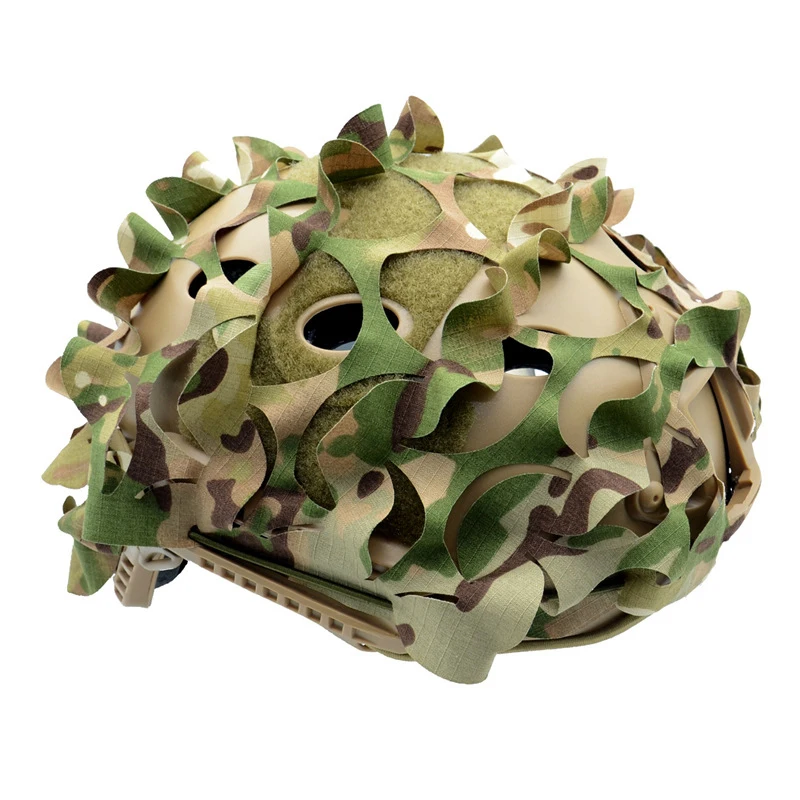 3D Camo Net Airsoft Helm Abdeckung Laser Cut Nylon Kordelzug Helm Scrim CS Wargame Paintball Fallschirmjäger Jagd Zubehör