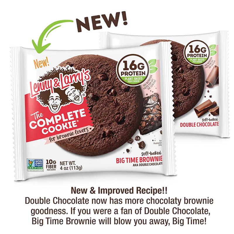 Lenny & Larry's Complete Cookie Chocolate Chip Plant Protein Vegan/Double Chocolate Complete Cookie Box 4oz(113g)*3 packs
