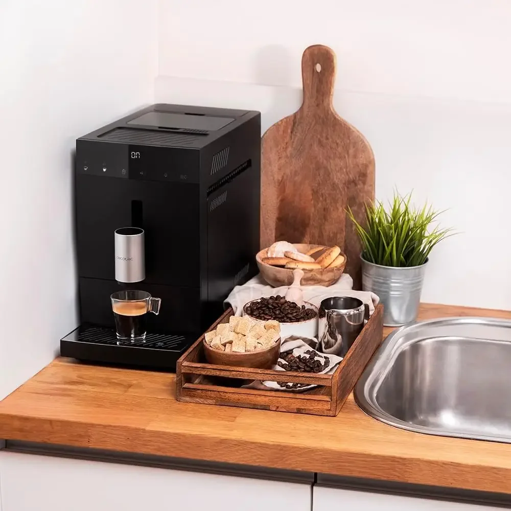 (Kostenloser Versand) Superautomatische Kaffeemaschine Cremmaet Compact, 1350 W, 19 Bar, Heizsystem mit Thermoblock, 150 g Kaffe