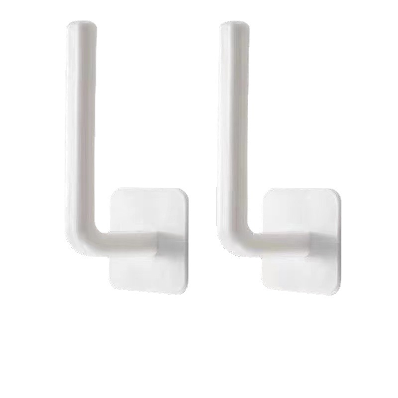 2Pcs No Hole Multifunctional Hooks Lazy Rag Hangers Kitchen Wall Mounted Paper Towel Organiser