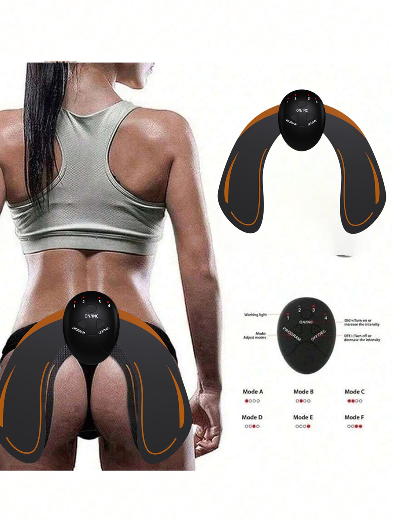 6 Trybów Trener Bioder Stymulator Mięśni Podnoszenie Pośladków Maszyna do Masażu Brzucha Fitness Podnoszenie Pośladków Tonik Trener Masażer Intensywny