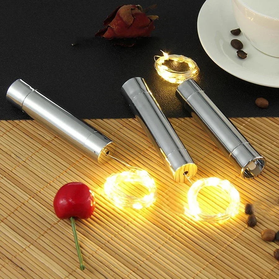 10PCS 2M Kork Geformt Wein Flasche Lichter LED Weihnachten Sternen Lichterketten Kupfer Draht Urlaub Neue Jahr Flasche fee Licht