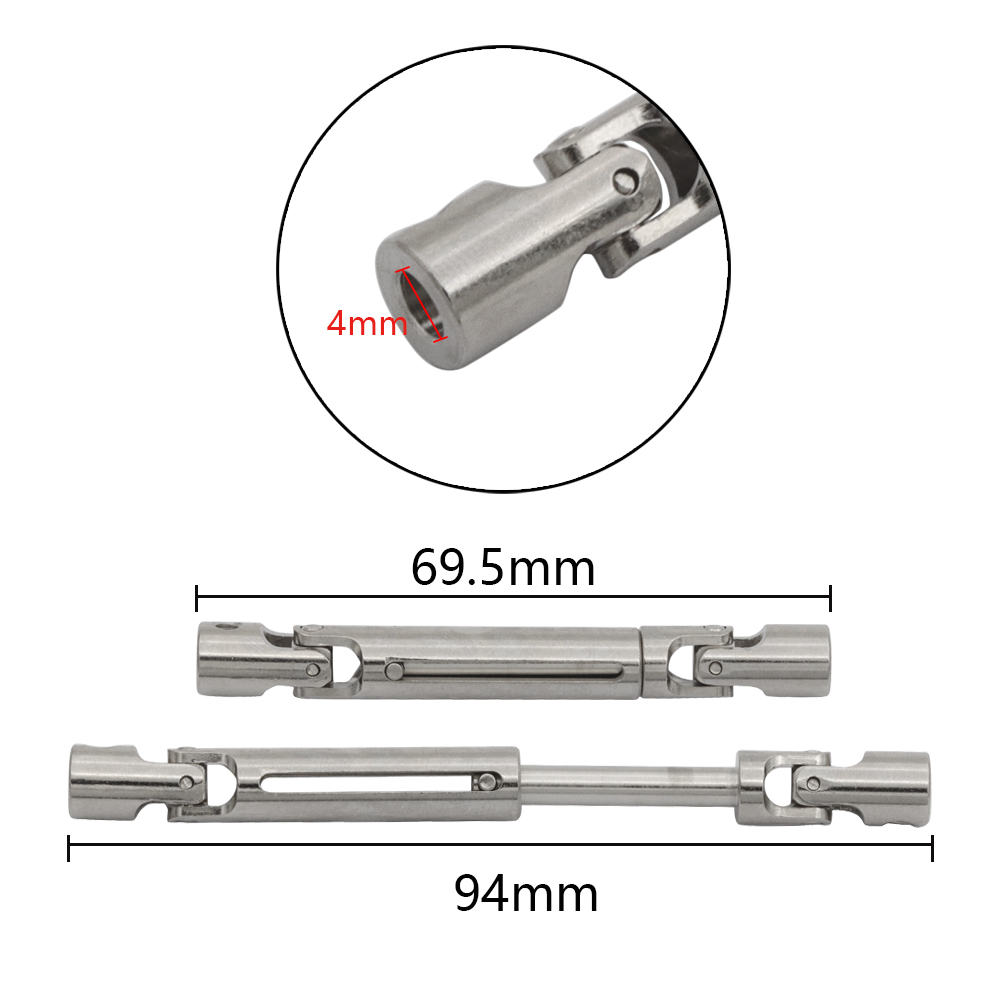 Eje de transmisión de Metal MN78 MN82 LC79, eje de transmisión CVD con manguito de eje de 3mm a 4mm, accesorios de piezas de mejora de coche 1/12 RC