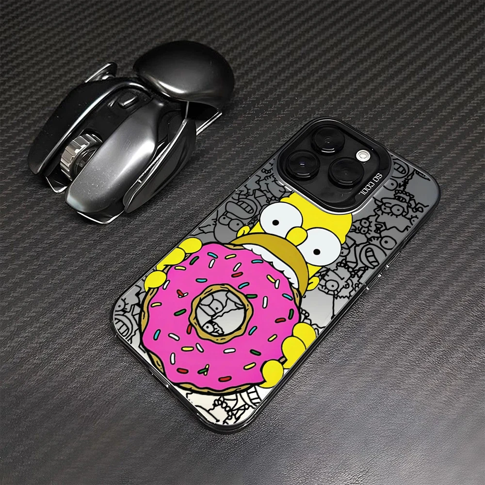Casing ponsel kartun Simpsons, pelindung keras perak untuk Samsung Galaxy A72 A55 A54 A53 A52 A51 A33 A32 A26 A16 A14 A12 A06 4G 5G