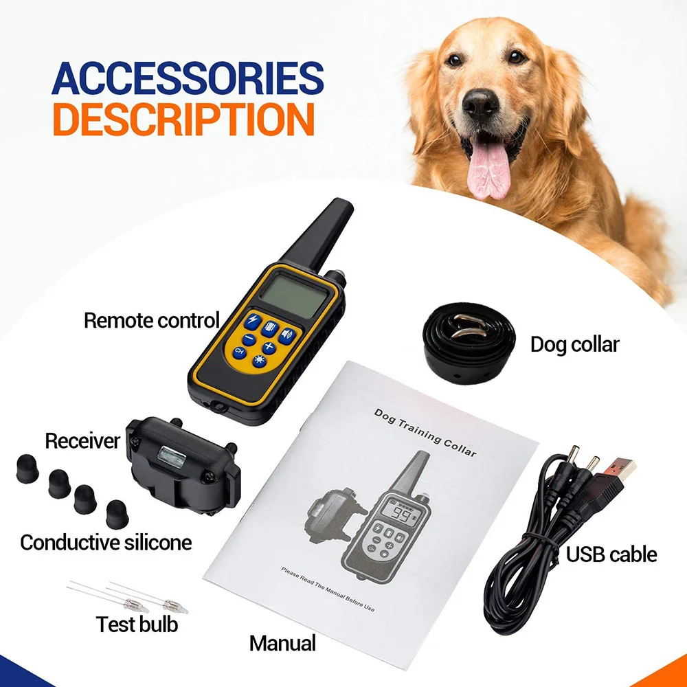 ปลอกคอฝึกสุนัขไฟฟ้าที่ถอดออกได้ Bark ชาร์จ Anti Barking Shock การสั่นสะเทือนสําหรับสุนัขสัตว์เลี้ยงทั้งหมดพร้อม Clicker