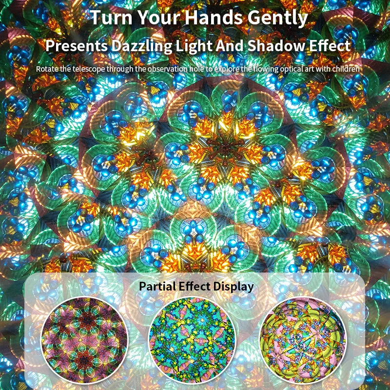 Kaleidoscope of children's ever-changing three mausoleum mirror interior, retractable rotation, kindergarten classic toys