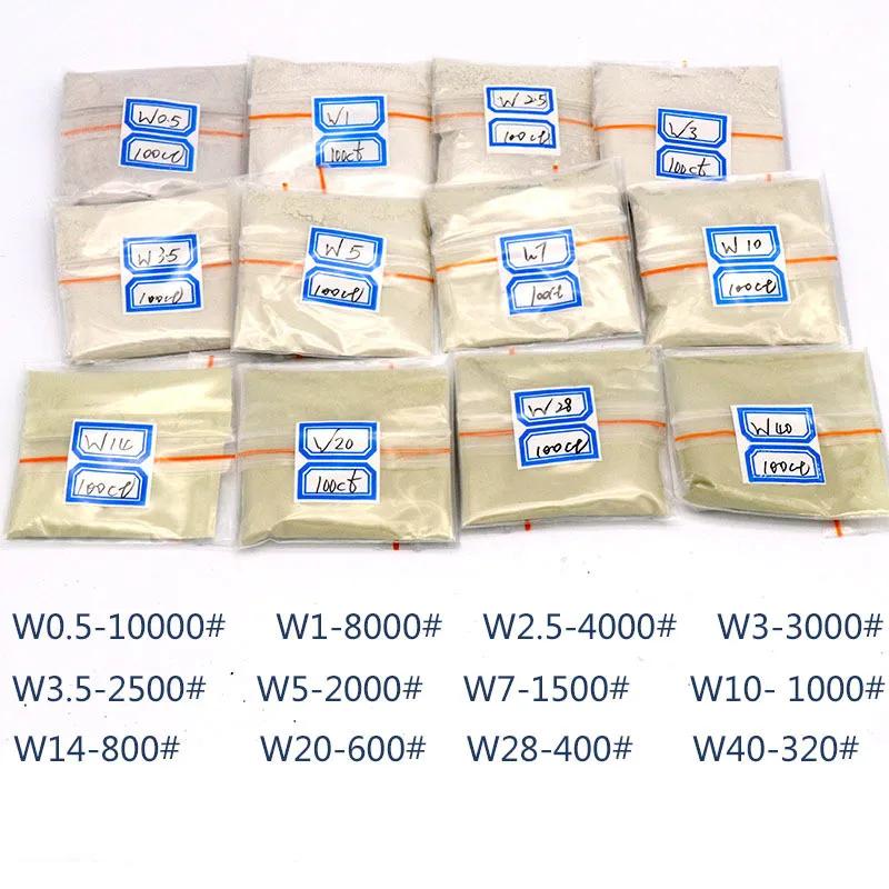 เครื่องมือขัดผงเพชรไมครอน W0.5สำหรับ W40 100กะรัต/20ก. ผงขัดเพชรเทียมสำหรับขัดอัญมณีหยกคาร์ไบด์เซรามิก