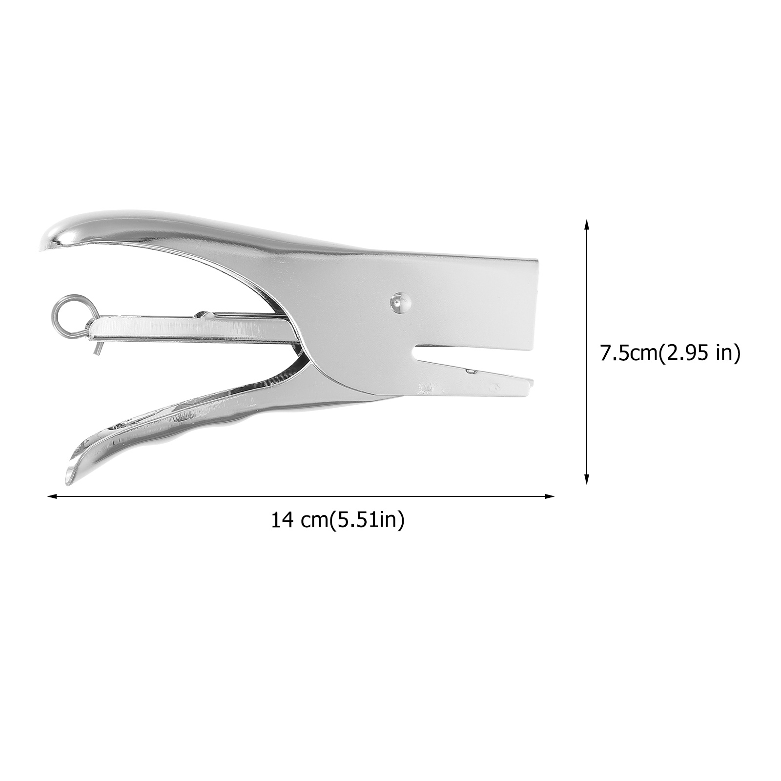 1pc 20 Blatt Nagler No-Jam Handgriff Metall hefter Hochleistungs-Desktop-Hefter ohne Nähnadel (Silber)