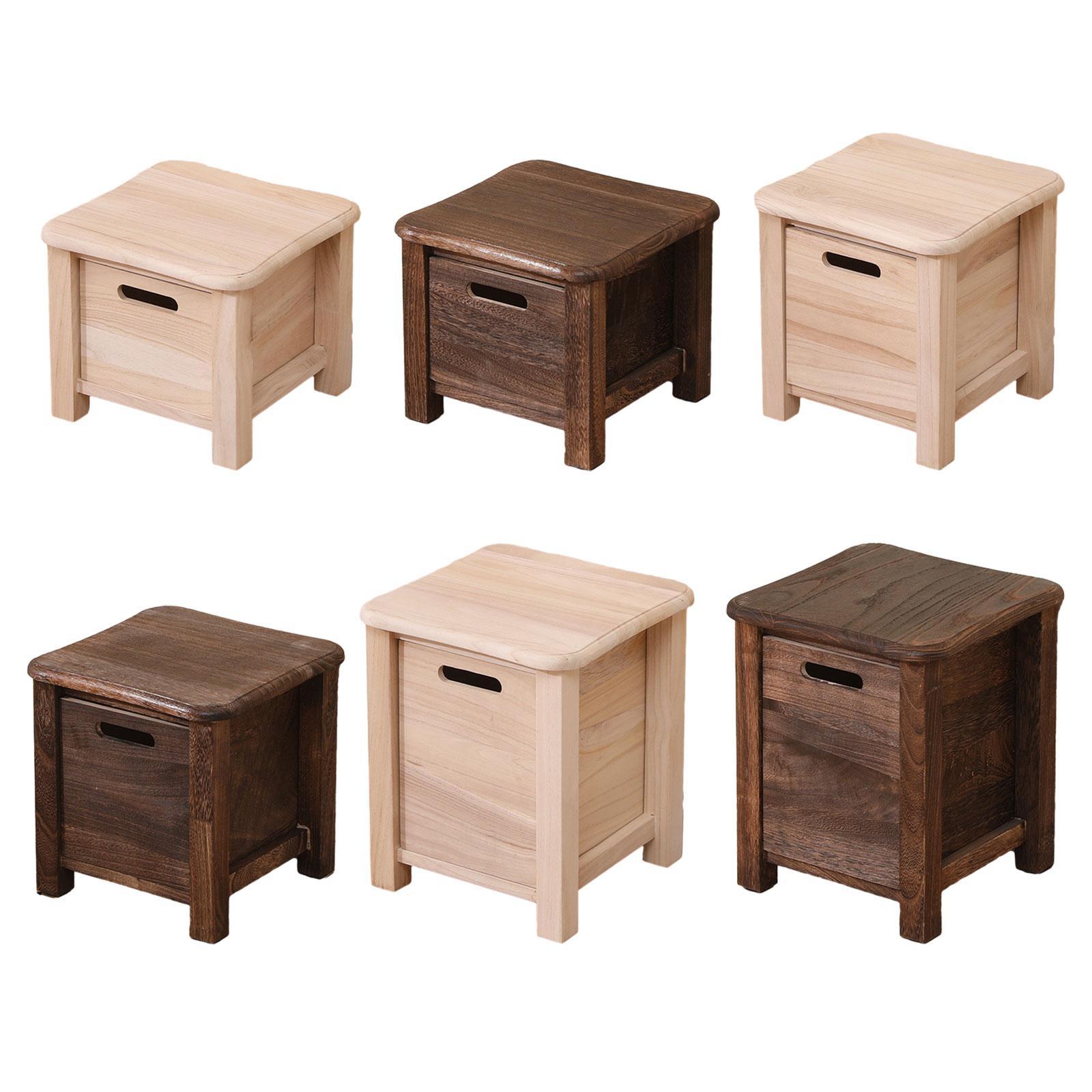 Wooden Storage Stool Decor Household Small Stool for Apartment Office Indoor