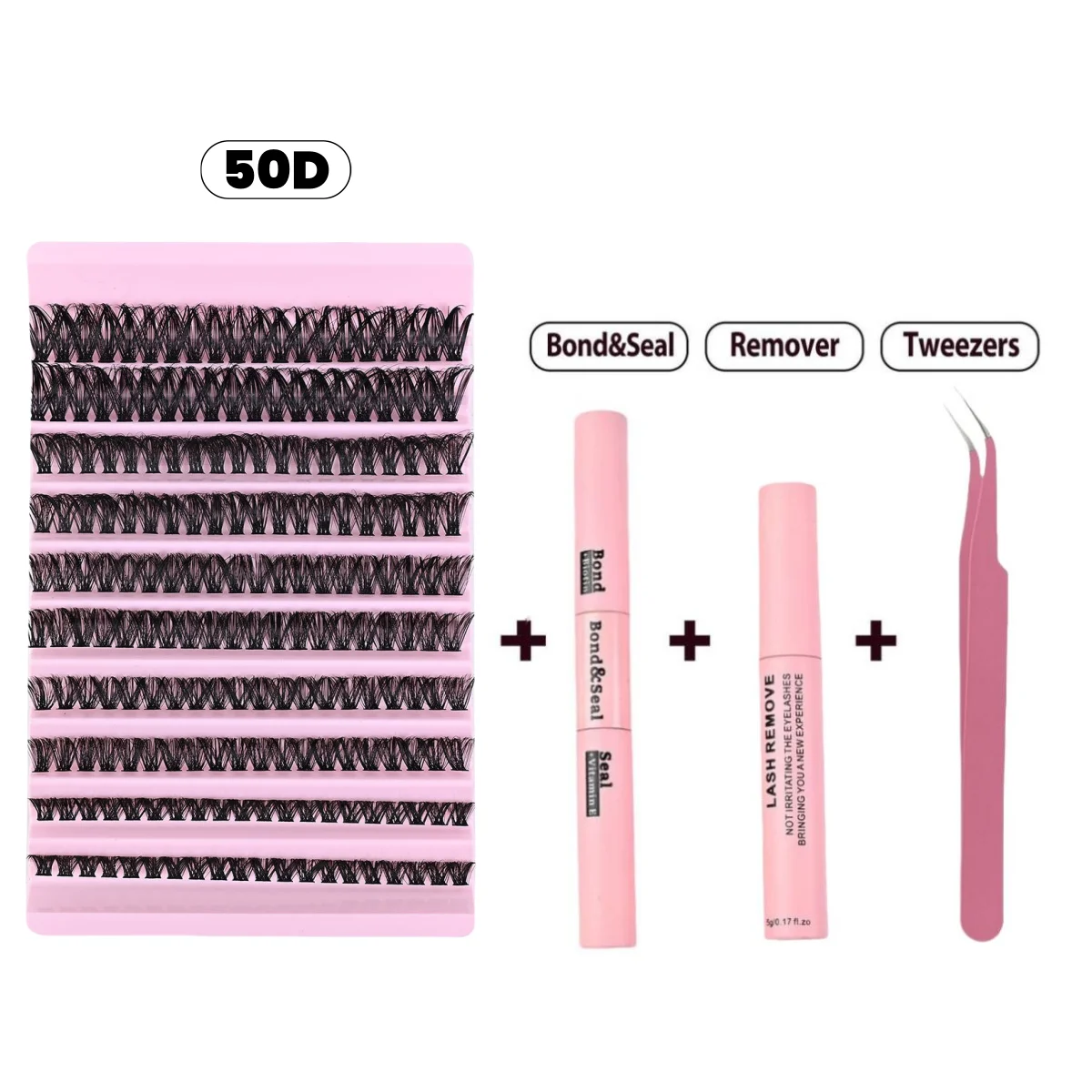 MJ DIY Lashes ชุดขยายขนตา 200 PCS Clusters Lash Bond และซีลเครื่องมือแต่งหน้าสําหรับติดกาวขนตากาวอุปกรณ์เสริม
